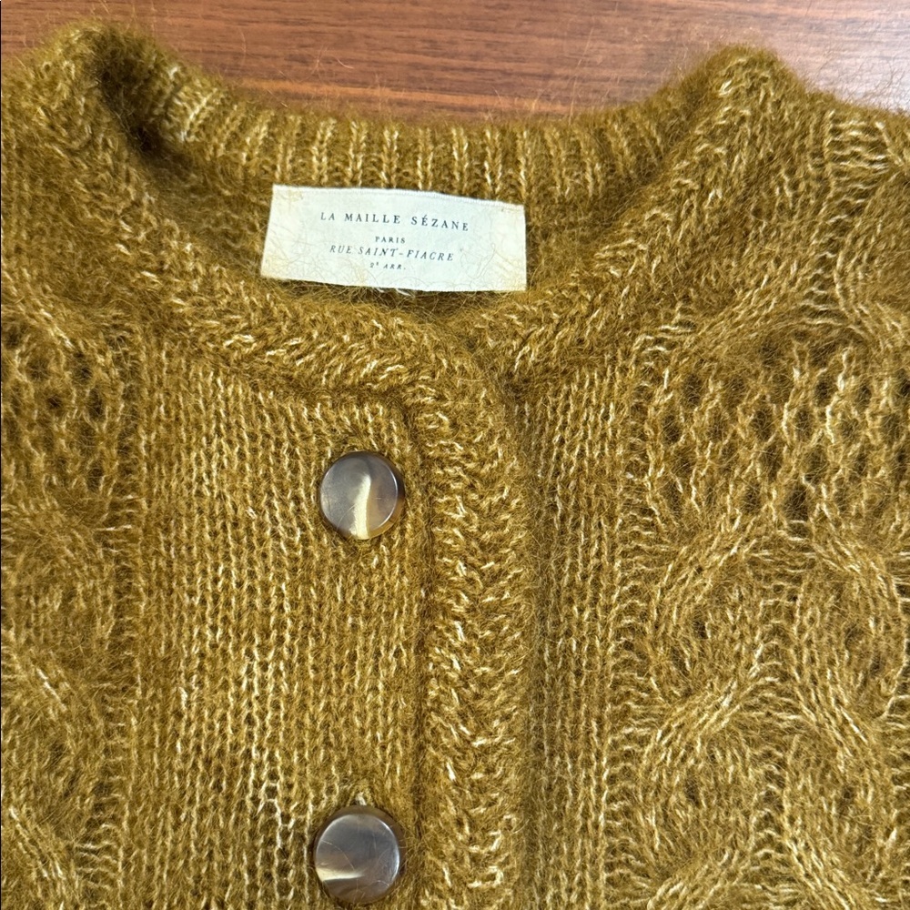 Sezane Evi Cardigan in Olive Green Sz XS/S - Picture 4 of 10